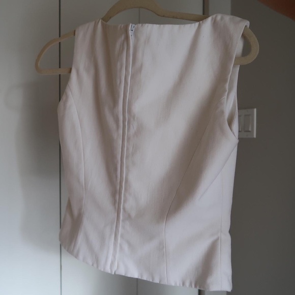 White structured cotton tank top - Picture 4 of 4